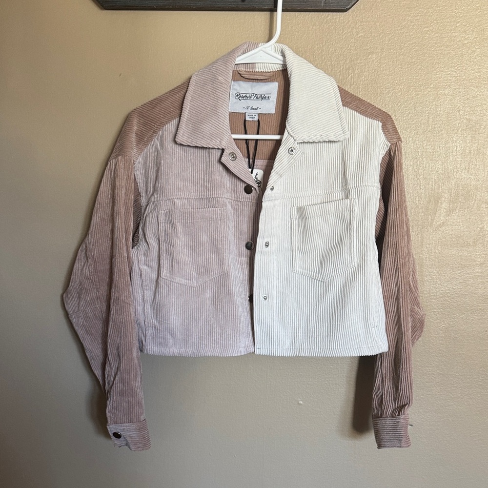 Reserved Corduroy Jacket - Cream and Tan